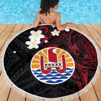 French Polynesia Tiare Day Beach Blanket Seal and Polynesian Pattern LT03 - Polynesian Pride