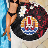 French Polynesia Tiare Day Beach Blanket Seal and Polynesian Pattern LT03 - Polynesian Pride