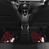 French Polynesia Tiare Day Car Mats Seal and Polynesian Pattern LT03 Set 2pcs - Back Black - Polynesian Pride
