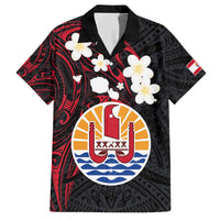 French Polynesia Tiare Day Family Matching Puletasi and Hawaiian Shirt Seal and Polynesian Pattern LT03 Dad's Shirt - Short Sleeve Black - Polynesian Pride