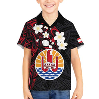 French Polynesia Tiare Day Family Matching Puletasi and Hawaiian Shirt Seal and Polynesian Pattern LT03 Son's Shirt Black - Polynesian Pride