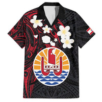 French Polynesia Tiare Day Family Matching Summer Maxi Dress and Hawaiian Shirt Seal and Polynesian Pattern LT03 Dad's Shirt - Short Sleeve Black - Polynesian Pride