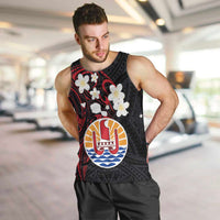 French Polynesia Tiare Day Men Tank Top Seal and Polynesian Pattern LT03 Black - Polynesian Pride