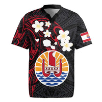 French Polynesia Tiare Day Rugby Jersey Seal and Polynesian Pattern LT03 Black - Polynesian Pride