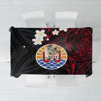 French Polynesia Tiare Day Tablecloth Seal and Polynesian Pattern LT03 Black - Polynesian Pride