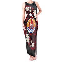 French Polynesia Tiare Day Tank Maxi Dress Seal and Polynesian Pattern LT03 Women Black - Polynesian Pride