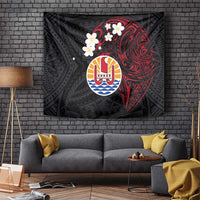 French Polynesia Tiare Day Tapestry Seal and Polynesian Pattern