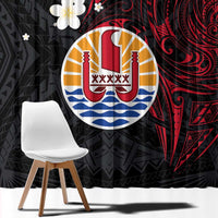 French Polynesia Tiare Day Window Curtain Seal and Polynesian Pattern LT03 - Polynesian Pride