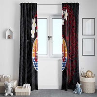 French Polynesia Tiare Day Window Curtain Seal and Polynesian Pattern LT03 - Polynesian Pride