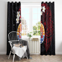 French Polynesia Tiare Day Window Curtain Seal and Polynesian Pattern LT03 - Polynesian Pride