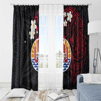 French Polynesia Tiare Day Window Curtain Seal and Polynesian Pattern LT03 - Polynesian Pride