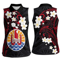 French Polynesia Tiare Day Women Sleeveless Polo Shirt Seal and Polynesian Pattern LT03 - Polynesian Pride