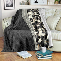 Bula Hibiscus Festival Blanket Tapa Pattern Half Style LT03 Beige - Polynesian Pride