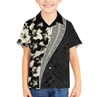 Bula Hibiscus Festival Kid Hawaiian Shirt Tapa Pattern Half Style