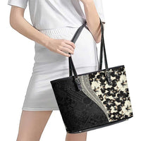 Bula Hibiscus Festival Leather Tote Bag Tapa Pattern Half Style LT03 - Polynesian Pride