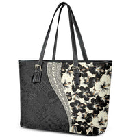 Bula Hibiscus Festival Leather Tote Bag Tapa Pattern Half Style LT03 - Polynesian Pride