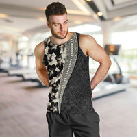 Bula Hibiscus Festival Men Tank Top Tapa Pattern Half Style LT03 Beige - Polynesian Pride