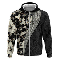 Bula Hibiscus Festival Zip Hoodie Tapa Pattern Half Style