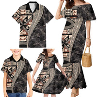Bula Hibiscus Festival Family Matching Mermaid Dress and Hawaiian Shirt Fijian Masi Pattern Half Style