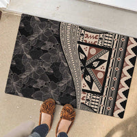 Bula Hibiscus Festival Rubber Doormat Fijian Masi Pattern Half Style