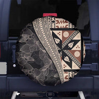 Bula Hibiscus Festival Spare Tire Cover Fijian Masi Pattern Half Style