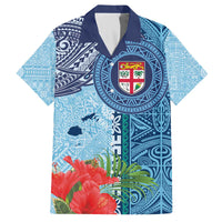 Fiji Day Family Matching Puletasi and Hawaiian Shirt Tapa Pattern and Hibiscus Flower