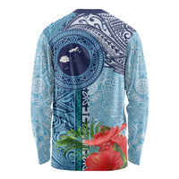 Fiji Day Long Sleeve Shirt Tapa Pattern and Hibiscus Flower