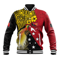Papua New Guinea Independence Day Baseball Jacket Bird-of-Paradise with Map and Polynesian Pattern LT03 Unisex Black - Polynesian Pride