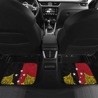 Papua New Guinea Independence Day Car Mats Bird-of-Paradise with Map and Polynesian Pattern LT03 Set 2pcs - Back Black - Polynesian Pride