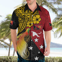 Papua New Guinea Independence Day Hawaiian Shirt Bird-of-Paradise with Map and Polynesian Pattern LT03 - Polynesian Pride