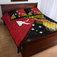 Papua New Guinea Independence Day Quilt Bed Set Bird-of-Paradise with Map and Polynesian Pattern LT03 - Polynesian Pride