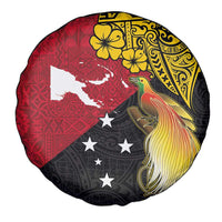 Papua New Guinea Independence Day Spare Tire Cover Bird-of-Paradise with Map and Polynesian Pattern LT03 - Polynesian Pride