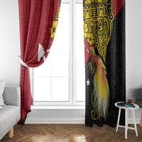 Papua New Guinea Independence Day Window Curtain Bird-of-Paradise with Map and Polynesian Pattern LT03 - Polynesian Pride
