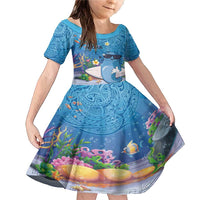 Aloha Hawaiian Monk Seal Family Matching Mermaid Dress and Hawaiian Shirt Polynesian Tattoo The Ocean and Undersea Vibe