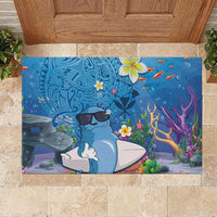 Aloha Hawaiian Monk Seal Rubber Doormat Polynesian Tattoo The Ocean and Undersea Vibe LT03 Blue - Polynesian Pride