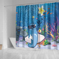 Aloha Hawaiian Monk Seal Shower Curtain Polynesian Tattoo The Ocean and Undersea Vibe