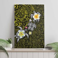 Hawaiian Turtle and Plumeria Canvas Wall Art Polynesian Tattoo and Tribal Elements Pattern Yellow Color LT03 - Polynesian Pride