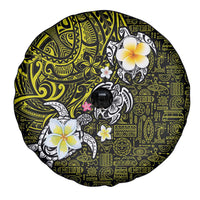 Hawaiian Turtle and Plumeria Spare Tire Cover Polynesian Tattoo and Tribal Elements Pattern Yellow Color LT03 - Polynesian Pride
