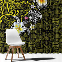 Hawaiian Turtle and Plumeria Window Curtain Polynesian Tattoo and Tribal Elements Pattern Yellow Color LT03 - Polynesian Pride