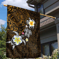 Hawaiian Turtle and Plumeria Garden Flag Polynesian Tattoo and Tribal Elements Pattern Orange Color LT03 - Polynesian Pride