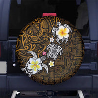 Hawaiian Turtle and Plumeria Spare Tire Cover Polynesian Tattoo and Tribal Elements Pattern Orange Color LT03 - Polynesian Pride