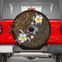Hawaiian Turtle and Plumeria Spare Tire Cover Polynesian Tattoo and Tribal Elements Pattern Orange Color LT03 - Polynesian Pride