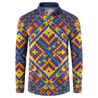 Kolose-Tuvalu Crochet Button Sweatshirt with Polynesian and Pacific Tattoos LT03 Navy - Polynesian Pride