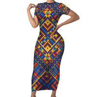 Kolose-Tuvalu Crochet Family Matching Short Sleeve Bodycon Dress and Hawaiian Shirt with Polynesian and Pacific Tattoos - Polynesian Pride
