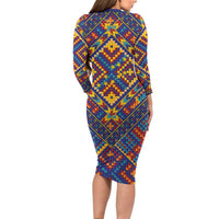 Kolose-Tuvalu Crochet Long Sleeve Bodycon Dress with Polynesian and Pacific Tattoos - Polynesian Pride