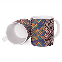 Tuvaluan and New Zealand Culture Ceramic Mug The Art of Kolose and Taniko - Polynesian Pride