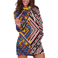 Tuvaluan and New Zealand Culture Hoodie Dress The Art of Kolose and Taniko - Polynesian Pride
