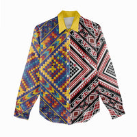 Tuvaluan and New Zealand Culture Women Casual Shirt The Art of Kolose and Taniko - Polynesian Pride