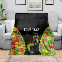 Personalised Vanuatu Running Blanket Footprint and Hibiscus Polynesian Style LT03 - Polynesian Pride