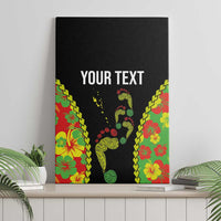Personalised Vanuatu Running Canvas Wall Art Footprint and Hibiscus Polynesian Style LT03 - Polynesian Pride